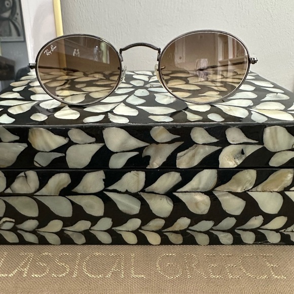 Ray-Ban Gunmetal and Brown Gradient Oval Sunglasses - Picture 3 of 5